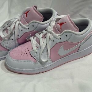 Nike Air Jordan 1 Low Pink and White Sneakers